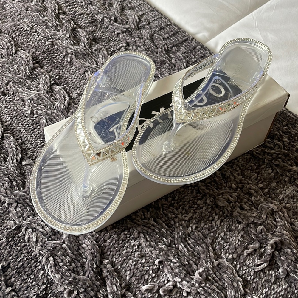 Clear Summer Fantasy Rhinestone Flat Sandal
